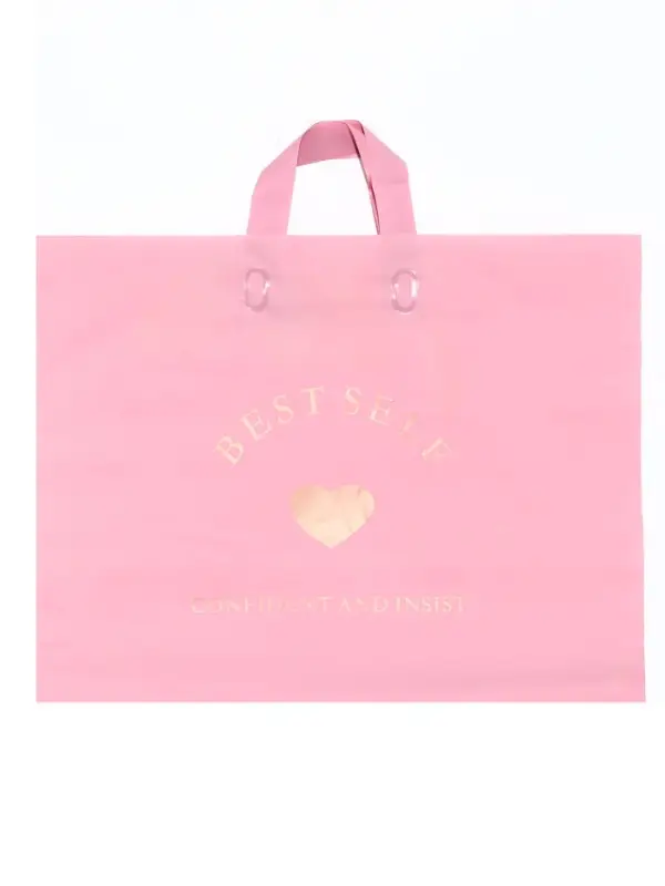 Пакет с петлевой ручкой розовый 44 х 35 х 8 см 80 мкм