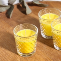 Свеча ароматическая в стакане (набор 3 шт) по 50 мл, 10 ч, 32 гр, СОЧНЫЙ МАНГО