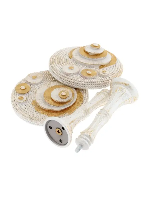 Крючок для штор CAPPIO KS038, d=11 см, цвет белый с золотом, 2 шт