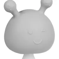 Прорезыватель силиконовый для зубов с погремушкой 3 в 1 M&B &laquo;Зайка&raquo;, серый