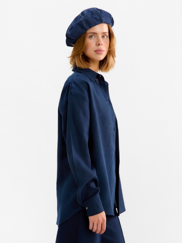 Блузка женская MINAKU: Safari цвет синий, размер 48