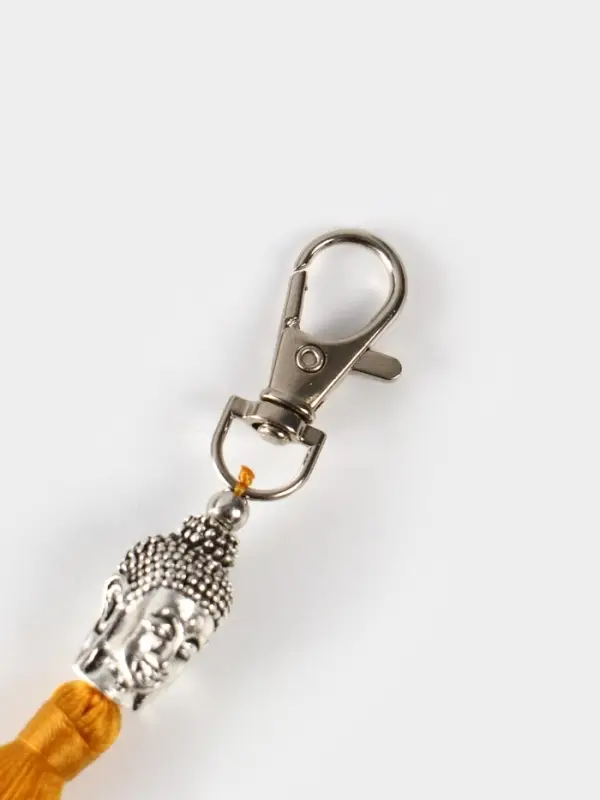 Брелок-кисточка "Будда" 17 см, цв. золотистый, серебристый