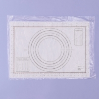 Коврик для выпечки и раскатки теста с разметкой, армированный, силикон, 42&times;29,5 см, белый