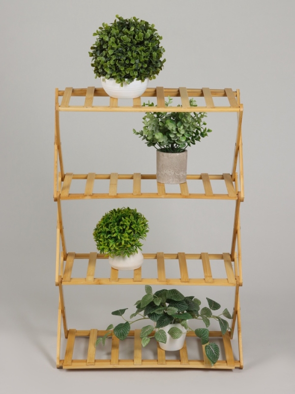 Подставка для цветов Greengo, 4 полки, 50 &times; 25 &times; 68 см, напольная, бамбук