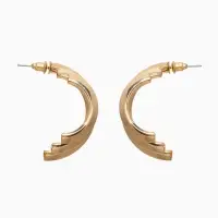 Серьги металл "Трио" на увеличение, цвет золото