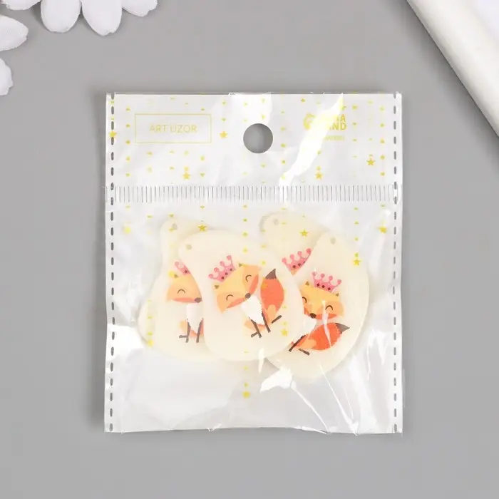 Декор для творчества акрил "Лисичка в короне" 0,2х2,7х3,9 см