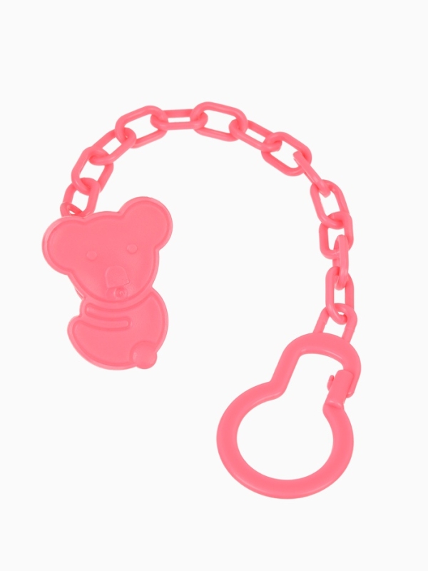 Пустышка классическая, с держателем, +0мес., цвет розовый