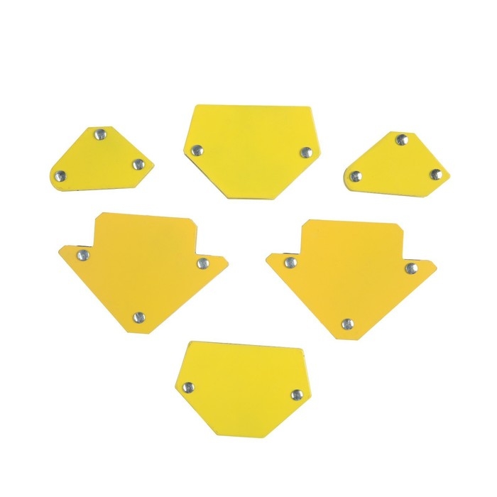 Набор магнитных угольников для сварки ТУНДРА, 30,45,60,75,90,135&deg;, усилие 4 и 11 кг, 6 шт.