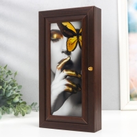 Ключница "Портрет бабочка" венге 16х31 см Ключница "Портрет бабочка" венге 16х31 см