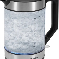 Чайник HYK-G3509 1.7л. 2200Вт черный прозрачный