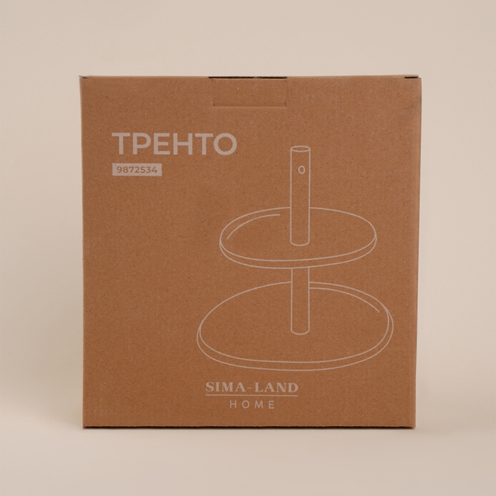 Этажерка - фруктовница круглая SL Home &laquo;Тренто&raquo;, 2 яруса, фарфор, цвет белый