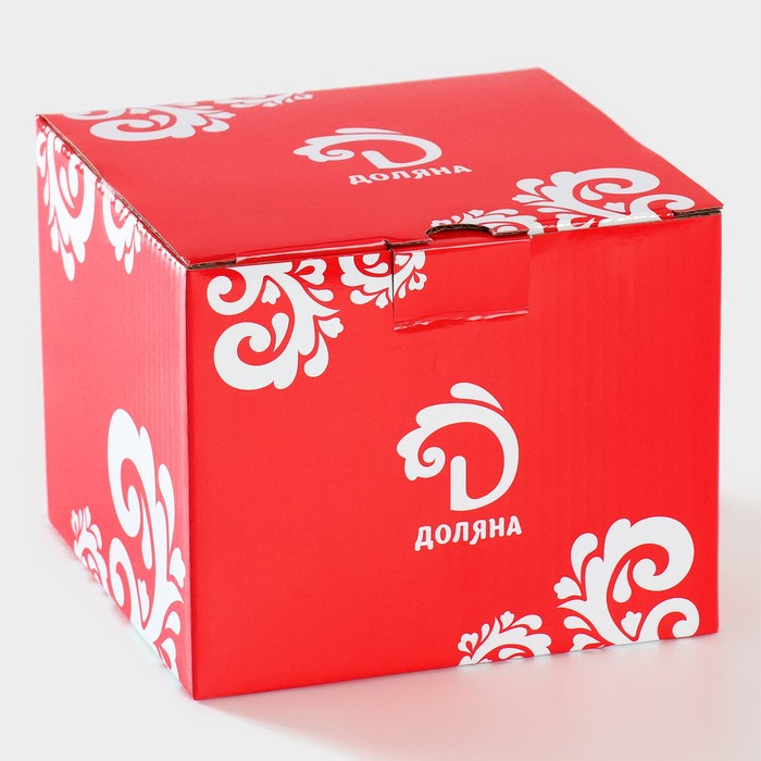 Набор чайный керамический Доляна &laquo;Русский узор&raquo;, 4 предмета: 2 чашки 210 мл, 2 блюдца d=14,1 см, цвет синий