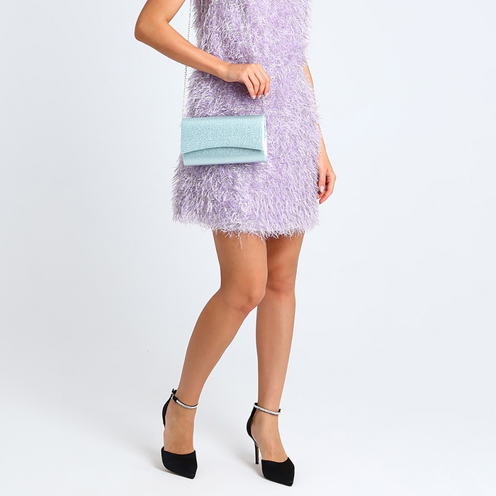 Сумка-клатч на магните, цвет голубой