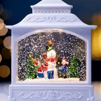 Фигура светодиодная "Снеговик" 5.5х14х19.5 см, 3хААА (не в компл.), музыка, USB, Т/БЕЛЫЙ