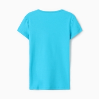 Футболка женская О-образный вырез, цвет голубой, размер 52