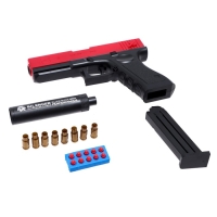 Пистолет &laquo;Высшая лига&raquo;, с гильзами, стреляет мягкими пулями, цвет красный