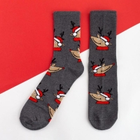 Носки новогодние мужские KAFTAN "Олени" размер 41-44 (27-29 см), цвет серый Носки новогодние мужские KAFTAN "Олени" размер 41-44 (27-29 см), цвет серый