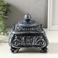 Шкатулка для украшений &laquo;Виктория&raquo; 11&times;12 см, гипс, состаренное серебро