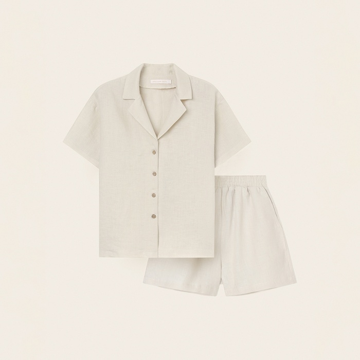 Костюм женский домашний (рубашка и шорты) SL HOME р. S, молочный