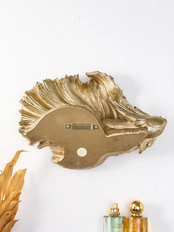 Панно интерьерное полистоун "Большая золотая рыбка. Вуалехвост" 31х19х11,7 см