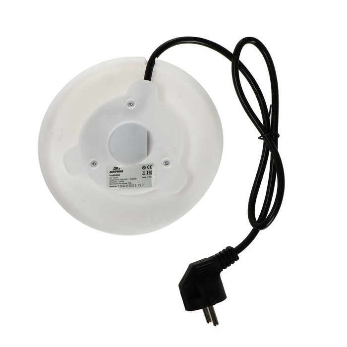 Чайник электрический Чайник электрический "Добрыня" DO-1252W, стекло, 1.8 л, 1800 Вт, белый