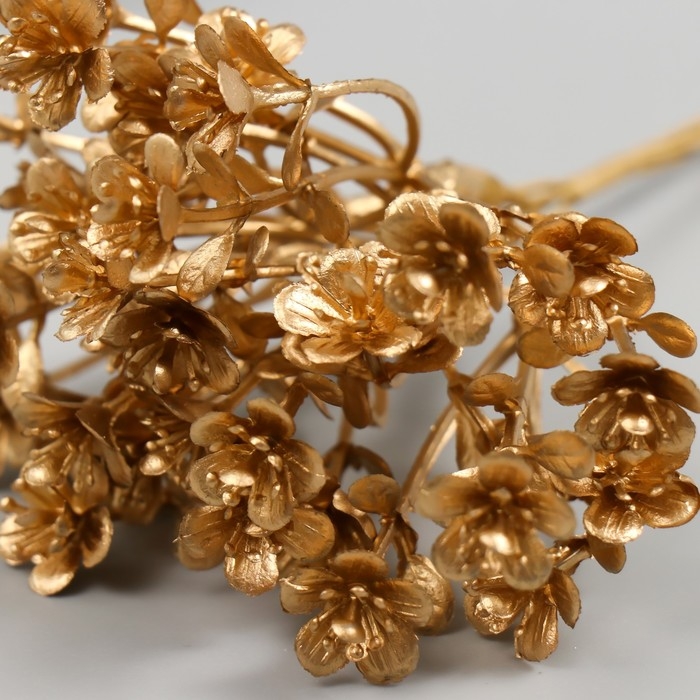 Искусственное растение для творчества "Незабудки" 1 букет = 6 веточек золото 13,5 см