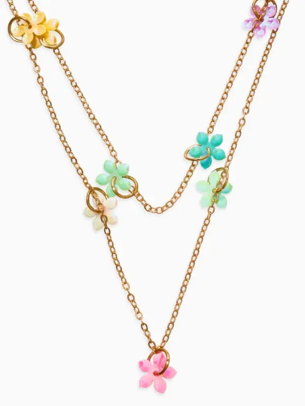 Бусы детские "Выбражулька" бабочки, чокер, цветные в золоте