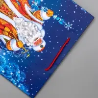 Пакет подарочный новогодний ламинированный, &laquo;Дед Мороз в лесу&raquo; , 26&times;12&times;32 см