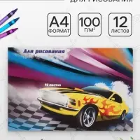 Альбом для рисования Calligrata А4, 12 листов на скрепке, обложка мелованный картон, МИКС