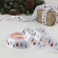 Лента атласная «Новогодний карнавал», 25 мм × 23 ± 1 м, цвет белый Лента атласная «Новогодний карнавал», 25 мм × 23 ± 1 м, цвет белый
