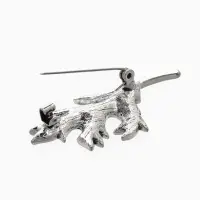 Брошь "Лист Одуванчика", цвет зелёный в чернёном серебре