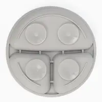 Тарелка детская секционная с ложкой и вилкой, 3 секции, серый, Mum&Baby