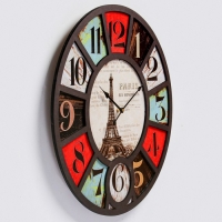 Часы настенные интерьерные большие, Лофт, "Эйфелева башня", бесшумные, d-60 см Часы настенные интерьерные большие, Лофт, "Эйфелева башня", бесшумные, d-60 см