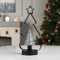 Светодиодная фигура «Ёлка серебристая» 14 × 32 × 14 см, металл, батарейки АААх3 (не в комплекте), свечение тёплое белое Светодиодная фигура «Ёлка серебристая» 14 × 32 × 14 см, металл, батарейки АААх3 (не в комплекте), свечение тёплое белое