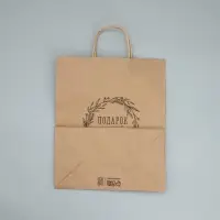 Пакет подарочный крафтовый, упаковка, &laquo;Подарок для тебя&raquo;, 24 х 28 х 14 см