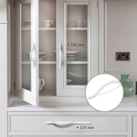 Ручка-скоба CAPPIO RSC040, м/о 160 мм, цвет белый, 4 шт.