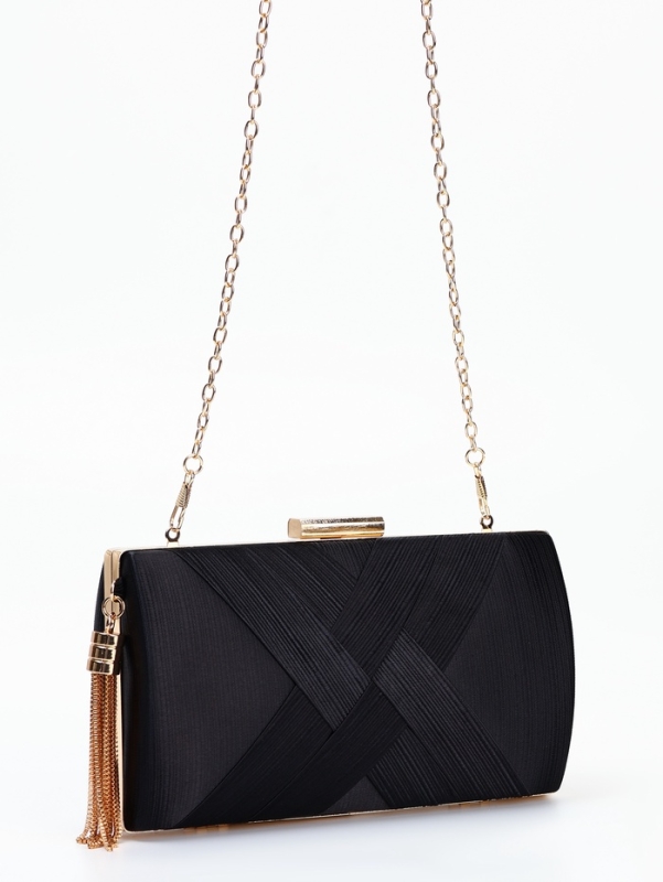 Сумка-клатч на фермуаре, цвет чёрный Сумка-клатч на фермуаре, цвет чёрный