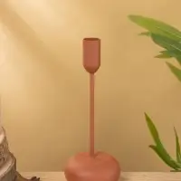 Подсвечник на 1 свечу текстурный "Терракотовый" 8х8х20 см