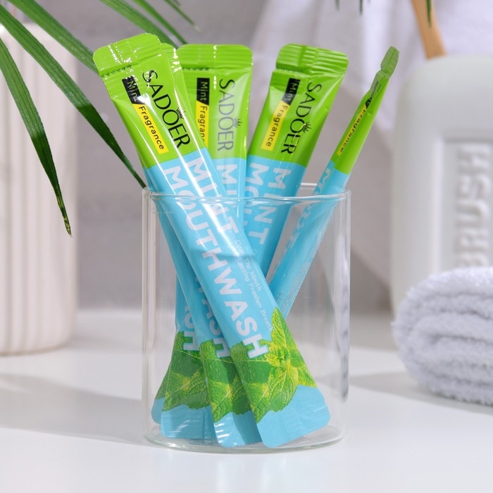 Набор ополаскивателей для рта в стиках со вкусом мяты, 20шт по 10 мл Набор ополаскивателей для рта в стиках со вкусом мяты, 20шт по 10 мл