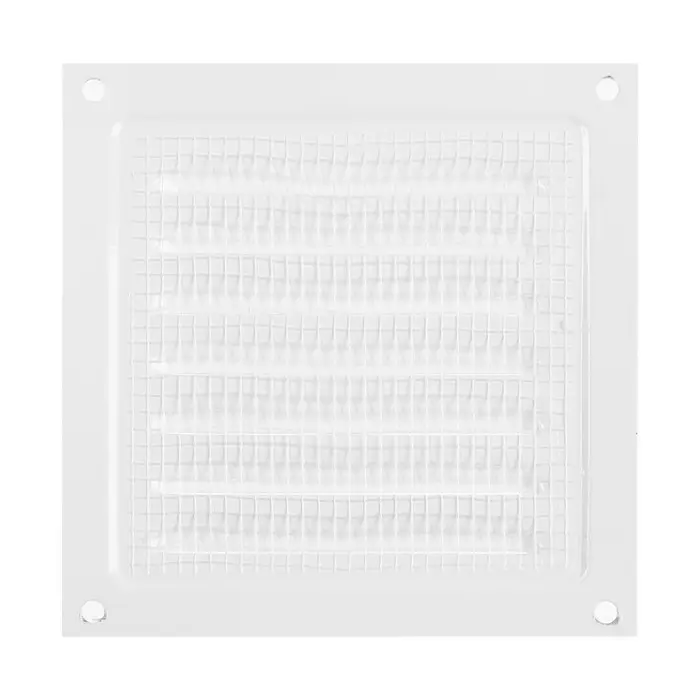Решетка вентиляционная ZEIN Люкс РМ1212, 125 х 125 мм, с сеткой, металлическая, белая