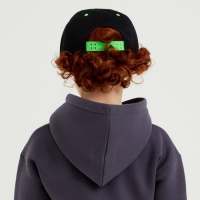 Бейсболка с прямым козырьком для мальчика MINAKU, размер 54, цвет чёрный/зеленый