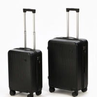 Чемодан 24", PС, 42*27*66, отд на молнии, код замок, 4 колеса, черный