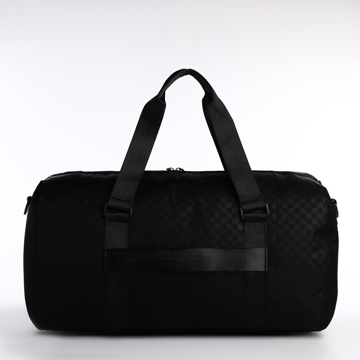 Сумка дорожная на молнии, наружный карман, держатель для чемодана, длинный ремень, цвет чёрный Сумка дорожная на молнии, наружный карман, держатель для чемодана, длинный ремень, цвет чёрный