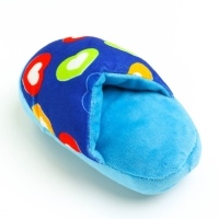 Игрушка для собак &laquo;Тапок&raquo;, 15 см, синяя с сердечками