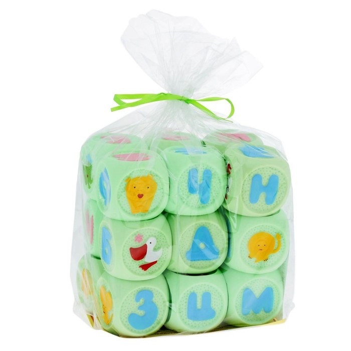 Набор резиновых кубиков &laquo;Весёлая азбука&raquo;, 18 штук