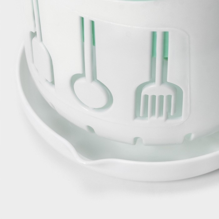 Подставка для столовых приборов Доляна, 3 отделения, 12&times;12&times;9 см, цвет МИКС