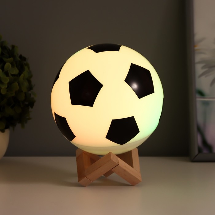 Ночник "Футбольный мяч" LED 3Вт USB АКБ белый 15х15х19 см