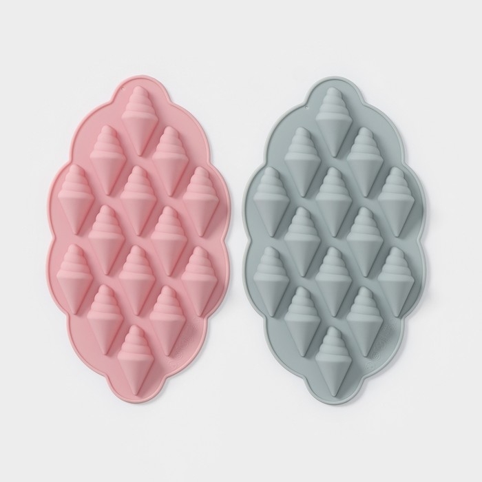 Форма для конфет и шоколада Доляна &laquo;Ракушки&raquo;, силикон, 23&times;12&times;1,5 см, 14 ячеек, цвет МИКС