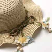 Шляпа для девочки "Лианна" MINAKU, р-р 52, цв.бежевый