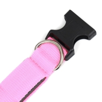 Ошейник с подсветкой Двойная полоса размер М, ОШ 40-48 х 2,5 см 3 режима свечения розовый Ошейник с подсветкой Двойная полоса размер М, ОШ 40-48 х 2,5 см 3 режима свечения розовый